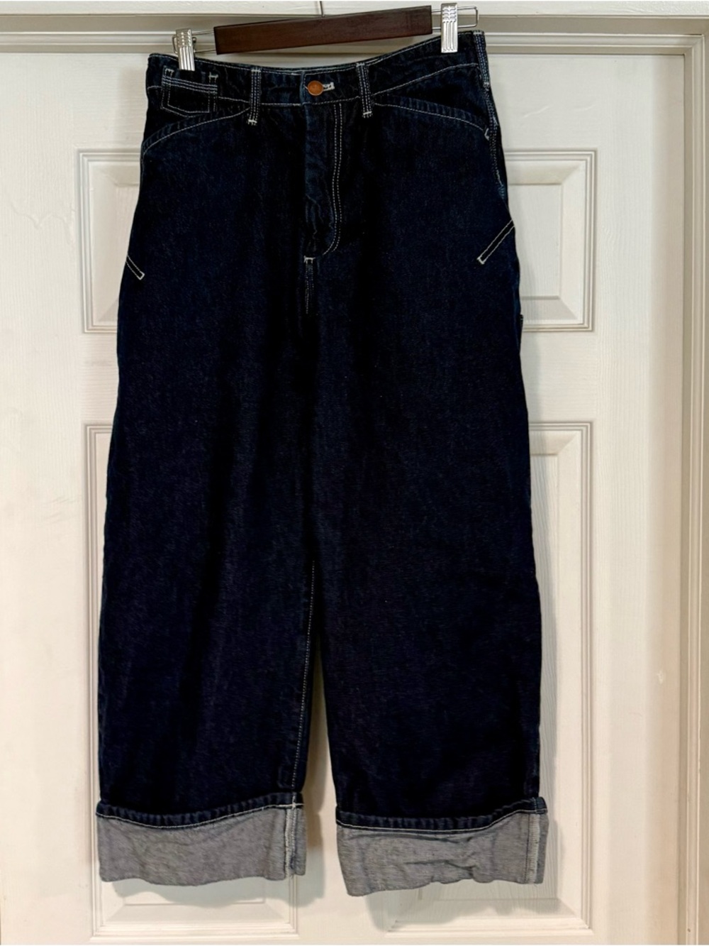Anthro Pilcro The Kayden Carpenter Jeans with White Stitching